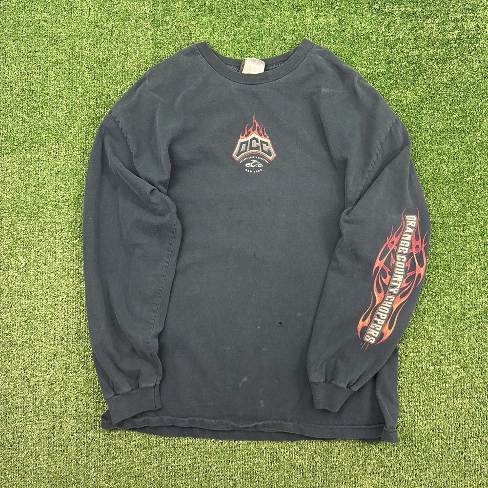 Vintage Orange County Choppers Long Sleeve Flame Graphic Tee - XL